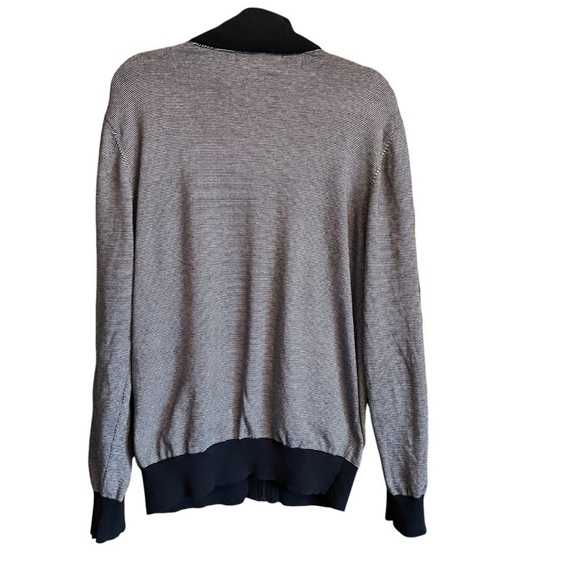 Daniel Bishop Collection Navy Trim-Zipup Cardigan sweater-100% Cotton-Size Large - Picture 6 of 15